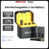 PHOTOOLEX&imuto Rechargeable AAA Li-ion  Batteries 1300mWh 1.5V  8 pcs Remote control battery