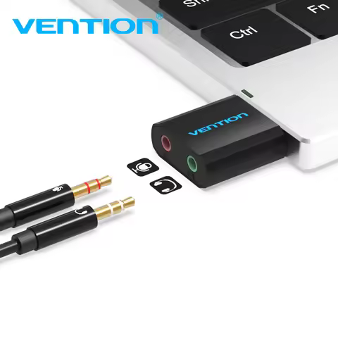 Vention USB Sound Card USB Audio Interface External 3.5mm Microphone Audio Adapter Sound card for La