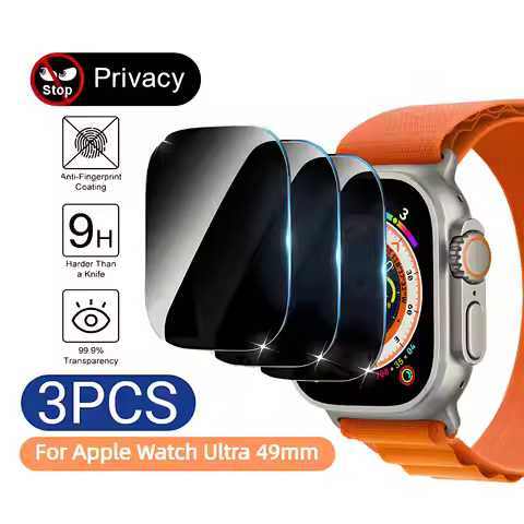 3PCS Privacy Protection Smartwatch Tempered Glass Films For Apple Watch Ultra 3/2/1 49mm