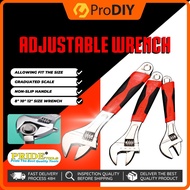 PRIDE P00412 12" P00410 10" P0048 8" Adjustable Wrench Two-color handle Household Tool Manual Hardwa