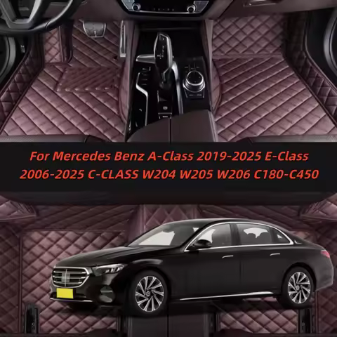 Car Floor Mats Custom Leather For Mercedes Benz A-Class 2019-2025 E-Class 2006-2025 C-CLASS W204 W20