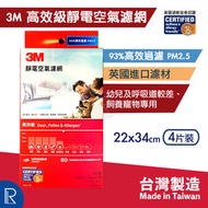 3M - Filtrete 靜電空氣濾網/ 冷氣機濾網 - 高效級 (34x22cm) 4片裝 [紅盒1085]