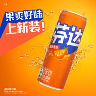 可口可乐（Coca-Cola）芬达Fanta橙味汽水摩登罐碳酸饮料330ml*24罐 整箱装