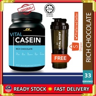 VItal Casein Halal 100% Casein, 1kg, 33 Servings + FREE Vital Whey Shaker 3 in1-Cassein, Long Releas