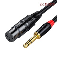 CLEOES XLR Cable Aux Line, 6.5mm Audio 6.35 Large Three Core Jack 6.5 Balanced Microphone Cable, Aud