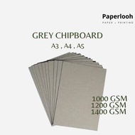 Grey Chipboard 1000gsm/1200gsm/1400gsm (A3/A4/A5)