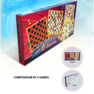 Compendium 4 in 1 Games Box Boards Games
