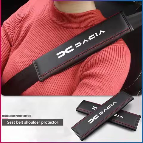 2Pcs Leather Car Seat Belt Safety Shoulder Pad Protection Cover For Dacia Logan Sandero Duster Lodgy