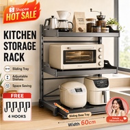 New 2026 3-Tier Kitchen Organizer Rack, Space Saving Shelf for Rice Cooker & Cups