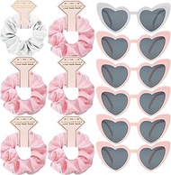 Loanzeg Satin Bridesmaid Scrunchies Bachelorette Hair Ties Set of 6 sunglasses Bridal Shower No Dama