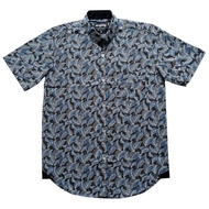 KEMEJA Anyway Short Shirt Black Blue Motif 247 / 258