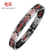 Oktrendy Germanium Magnetic Bracelet Black Carbon Fiber Bracelet Femme 4 in 1 Stainless Steel Bracel