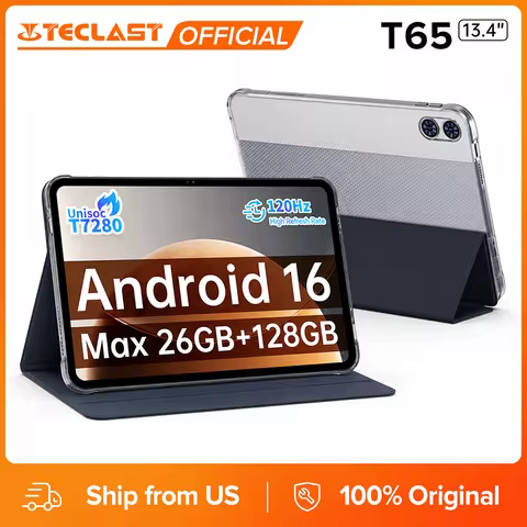 Teclast T65 Tablet 13.4" 2K 120Hz Android 16 Tablets Unisoc T7280 Octa Core Max 26GB RAM 128GB ROM 8