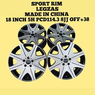 Sport Rim LEGZAS 18 Inch 5H PCD114.3 8JJ Offest +38 ( Made In China )