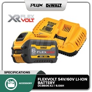 DEWALT DCB606 18V 54V/60V 6.0 Ah Flexvolt Battery Pack & DCB118 Flexvolt Charger 8.0A (DCB546-XJ , D