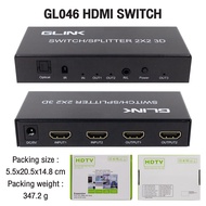 HDMI SWITCH สวิตช์ HDMI 4 ช่อง  GLINK GL046 (GL-046) รองรับความละเอียด 4K 60Hz