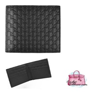 (STOCK CHECK REQUIRED)GUCCI MICROSIMA BI-FOLD WALLET MEN WALLET 260987 BMJ1N BLACK FULL LEATHER