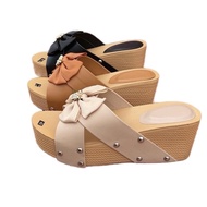 (SMALL FORM) WOMEN'S CLOSES WITH SCRATCHED STRAPS, 7P CANE SOLES SMALL FORM Slippers Shoes wedges sh