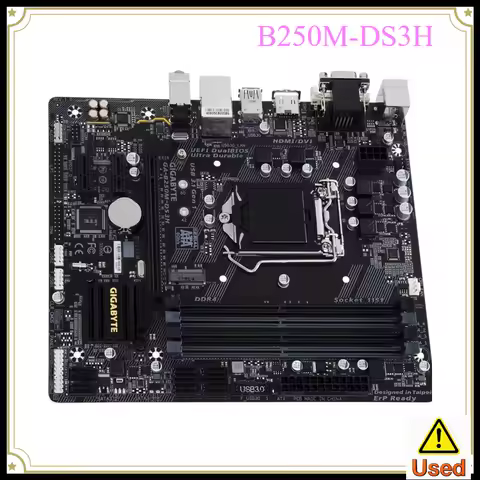 LGA1151 Gigabyte B250M-DS3H Desktop Motherboard Intel 6/7 Gen CPU DDR4 RAM 4 Slots M.2 Slot SATA3.0 