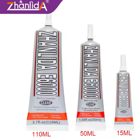 Zhanlida E6000 Clear Contact Adhesive For Jewelry Rhinestonne Crafts With Precision Applicator Tip -