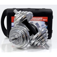 Dumbell Set Stamina 20kg + Konektor Barbell Fitnes Dumbel Set Dumbell Chrome Dumbell Set Murah 20kg