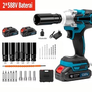 MAKlTA Impact Wrench Tool Cordless 1090VF/588VF Impact Baterai Brushless torsi besar impek makita Co