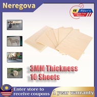 👍🏻👍🏻NERE 10pcs A4 Plywood Sheets 3mm Thickness (+/- 0.2mm) Basswood Plywood 21x29.7x0.3cm for Engrav