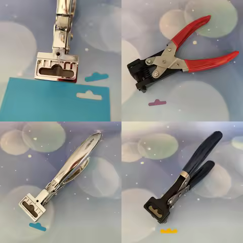 T Slot Shape Hole Punch Heavy Duty Tag Punches for Paper Crafts Handheld Earring Hole Punch Badge Ho