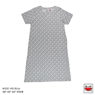 เสื้อแตงโม (SUIKA) - คอปาดเดรสแขนสั้นลายลายดอกไม้ (M.DC-110)