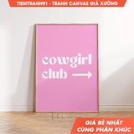 Wall painting, Cowgirl Club Pink Typography Poster Coastal Cowgirl Wall Art Cowgirl Club Arrow Sign 