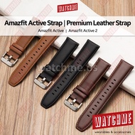 Amazfit Active 2, Active1 Smart Watch Strap, Premium Leather Series 20mm, Stainless Steel Buckle (sm