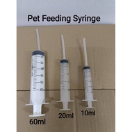 Pet Feeding Syringe with soft hose Medicine Dropper Syringe 10ml 20ml 50ml 60ml Penyuap Haiwan Pelih