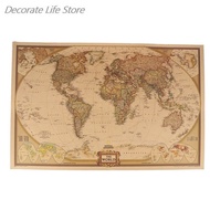 1PC Large Vintage World Map Detailed Antique Poster Wall Chart Retro Paper Matte Kraft Paper 28*18inch Map Of World