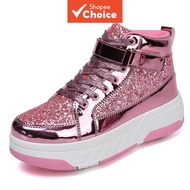Upgraded Kids' Heelys Roller Sneakers with Removable Wheels, Street Style, Stable Support