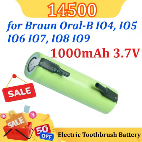 Braun Oral-B Toothbrush Battery 1000mAh 3.7V 14500 Electric Toothbrush Battery for Braun Oral-B IO4,