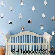 1/2/3 3D Acrylic Wall Stickers Decorative Mirror Office Paster Home Drop Decor Poster Surface Paper Art Decal Wall Rain