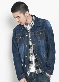 เสื้อแจ็คเก็ต B&amp;B menswear Denim Western Bomber เสื้อแจ็คเก็ตผู้ชาย ยีนส์