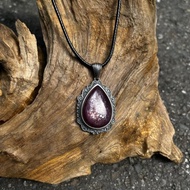 喜迎瑤 925銀 紫雲母 紫鋰雲母 項鍊 鋰雲母 項鍊 民族風 復古風