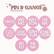 GANTUNGAN HOLOGRAM TWICE PIN NAME PINK KEYCHAIN 58 MM KPOP KEYCHAIN UNOFFICIAL DAHYUN SANA