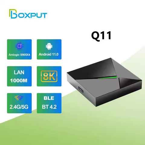 New Android 11 TV BOX Q11 Amlogic S905X4 Quad-Core 4GB 32GB 2.4G/5G Wifi BT4.2 Remoter AV1 HD Media 