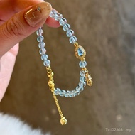 Ladies Adjustable Vajra Bracelet Luxury Crystal Gourd Gold-Plated Gourd Sterling Silver Bracelet Gla