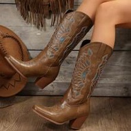 Fall/Winter Women's Fashionable Four Seasons Western-Style Casual Riding Boots Cowgirl Boots Women, 