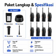 100%Ori HT Baofeng 888S Walkie Talkie Jarak Jauh 10KM 2800mAh Handy Talky Portable BF 888S HT Radio