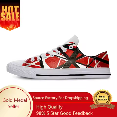 Hot EVH 5150 Stripe Guitar Heavy Metal Rock Music Board Shoes Lightweight Men Women Sneakers Breatha