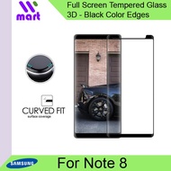 3D Full Screen Tempered Glass Screen Protector (Black) For Samsung Note 8