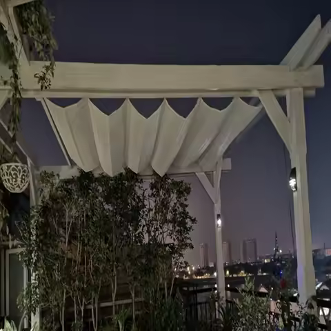 Customized 3m X 6m Retractable Pergola Canopy Affordable Shading System for Outdoor Areas with Cable