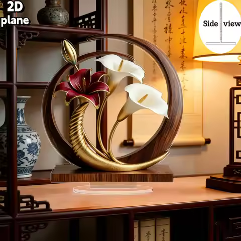 1 Elegant Flower Curve Design Acrylic Desktop Decoration, Ideal for Party Decoration, Home and Offic