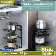 PERALATAN Damaindah Stacking Rack Bottom Sink Tier And Wheeled Shelf Adjustable Storage Rack Home Kitchen Appliances