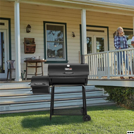 ✈✈◨Grill with Offset Smoker 811 Sq. Inches Space Barrel Charcoal BBQ Outdoor Backyard Cooking Black◨