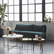 【Hübsch】－100701 北歐風深綠色絨布無扶手沙發 客廳椅